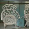 Cast Aluminum Chairs in Antique white 